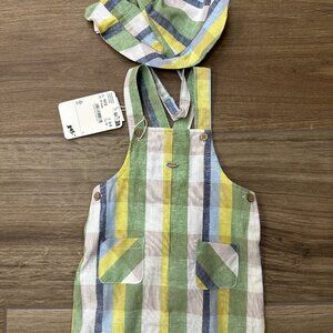 Mayoral Striped shortall and hat